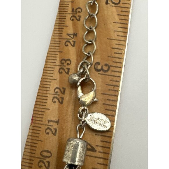 Vintage Silver & Black Twisted Rope Chain Necklace KR Logo - Picture 7 of 7